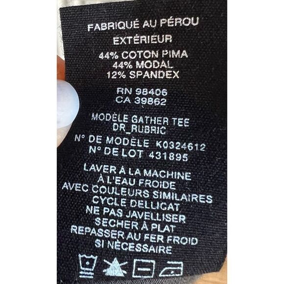 Theory Women's Ash Gather Tee Ruched Neck Short Sleeve Midi Slip Dress Size M - Picture 8 of 11